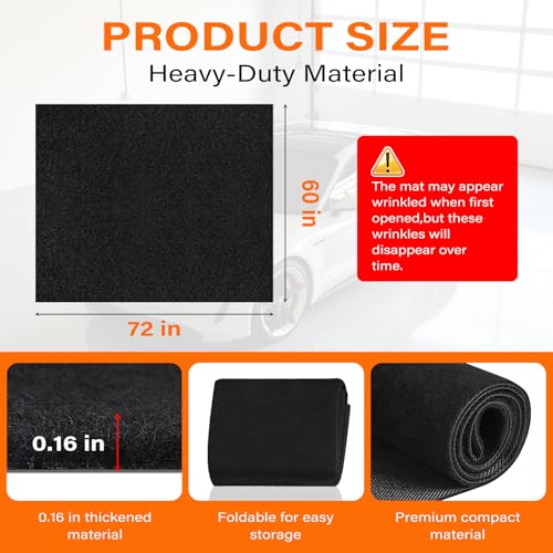 Heavy Duty Oil Mat for Driveway, 60 x 72 Inch Garage Mat for Under Car - size: 60x72in