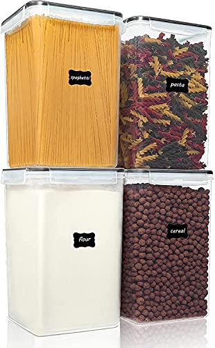Vtopmart Extra Large Airtight Food Storage Containers, 6.5L, 4 Pcs - color: Black, size: 6.5L