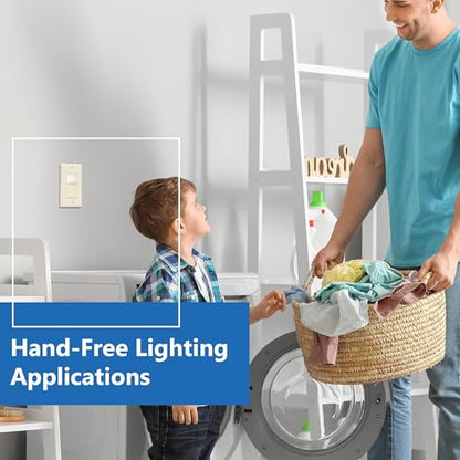 LIDER Motion Sensor Switch with Wall Plate, PIR Sensor Switch, 60Hz, 2-Pack - color: Light Almond