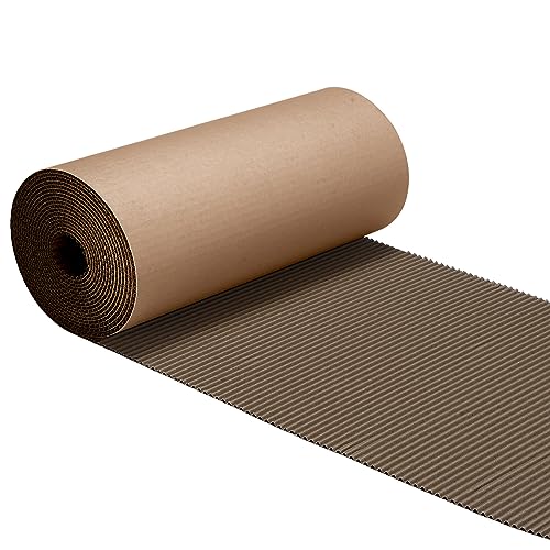 Geyoga 12 x 394 Inch Corrugated Cardboard Roll, Single B Flute, Brown - color: Brown, size: 12 x 394 Inch