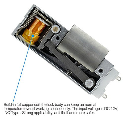 LIBO Electric Strike Lock Electronic Mortise NC Mode Lock a Part Fail Safe for Access Control Wooden Metal Door - style: Indoor, keyless