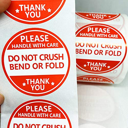 Do not Crush Bend or Fold Shipping Handling Stickers Labels,Shipping Warning Stickers for Package 2 Inch 500 Pcs Per Roll (Pack of 2) - size: 2 inch (Pack of 2)