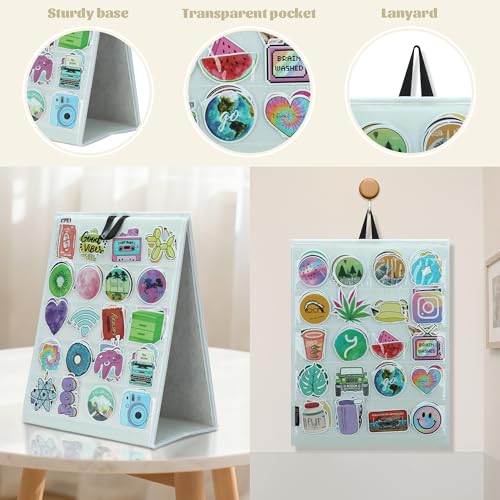 PACMAXI Double-Sided Portable Sticker Display Stand Organizer - color: White