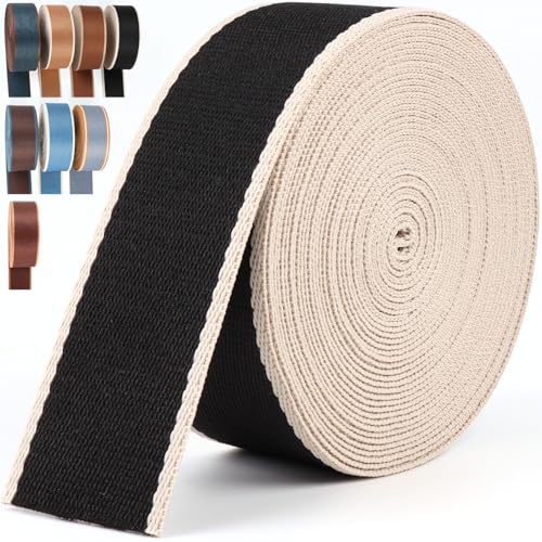 Black Striped Webbing Heavy Duty Nylon Webbing 1.5 inch 6 Yards - color: wb07-6 Yards