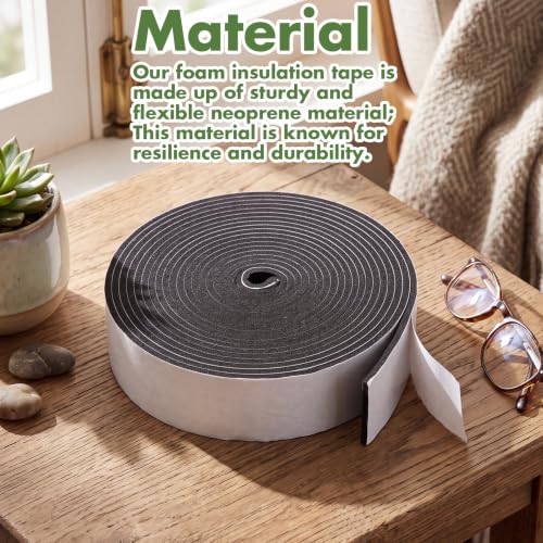 Nuanchu 1 Pcs Foam Weather Stripping, 1-1/2in Wide X 1/8in Thick X 16.5ft - size: 1-1/2in Wide X 1/8in Thick X 16.5ft