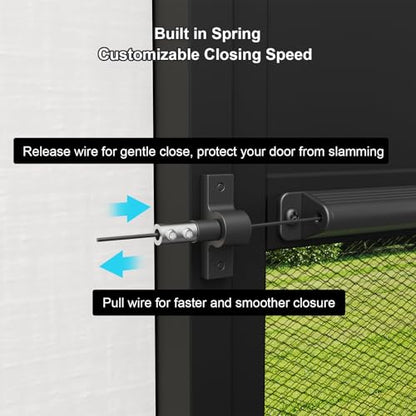 Aluminum RV Screen Door Closer with Spring Keep Mesh Door Closed