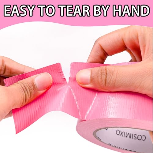 COSIMIXO 5-Pack Pink Heavy Duty Duct Tape, 2 inches x 30 Yards, Strong, Flexible, No Residue, All-Weather and Tear by Hand - Bulk Value for Repairs, Industrial, Professional Use - color: Pink, size: 5-Pack 2" x 30yds