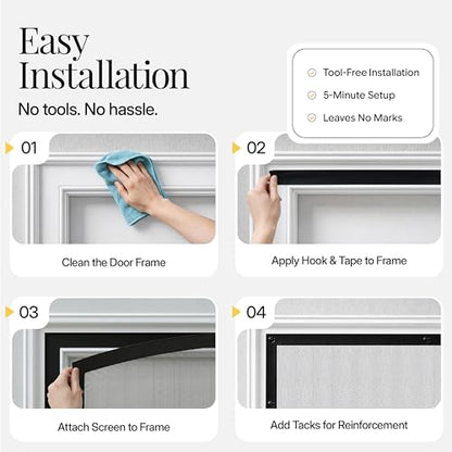 AUGO Magnetic Screen Door - Self Sealing, Heavy Duty, Hands Free Mesh Partition Keeps Bugs Out - Pet and Kid Friendly - Patent Pending Keep Open Feature - 38 Inch x 83 Inch - size: 38" x 83"