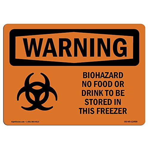 OSHA Waring Sign - Biohazard No Food Or Drink | Vinyl Label Decal | Protect Your Business, Construction Site, Warehouse & Shop Area | Made in The USA