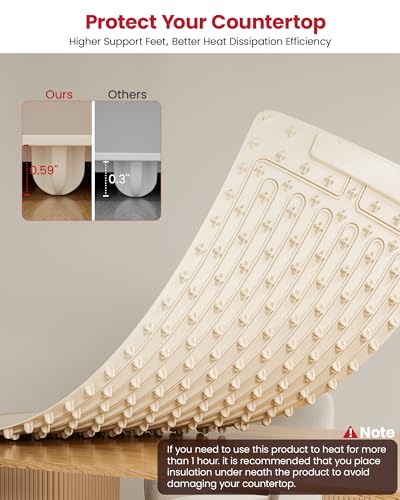Food Warming Mat for Countertop, XXXL 40"x16" Full-Surface Heating Pad - color: Beige, size: 40" L × 16" W