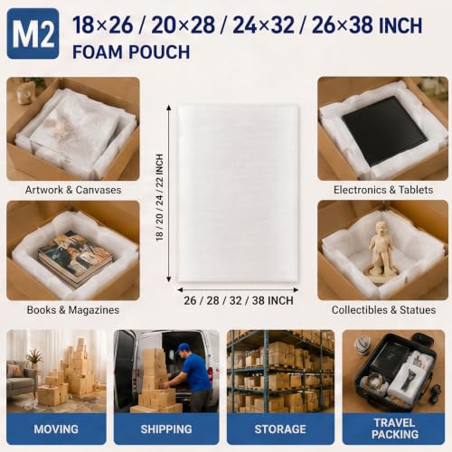 10 Pcs 26 x 38 Inch Extra Large Foam Packing Pouches, Moving Supplies - color: Single Size, size: 26 x 38 Inch