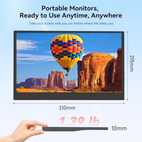 13.9 Inch 4K Portable Monitor,3840 * 2160 IPS 3:2 Screen, 100% sRGB HDR USB-C HDMI Second Monitor for Laptop,External Second Monitor for Laptop, Phone, PS5, Xbox, Switch, PC (13.9") - size: 13.9"