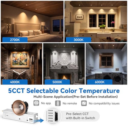 CycevSun 2 Inch Oil Rubbed Bronze Deep Anti Glare Recessed Light, 6-Pack - color: Oil-Rubbed Bronze, size: 2 Inch