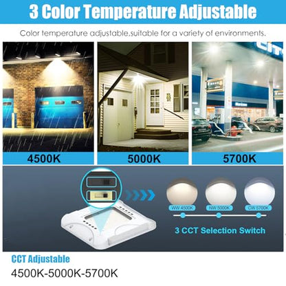 3 Pack LED Gas Station Canopy Light, 150W/120W/90W, 100-277V, 21000LM - size: 3 Pack 150W