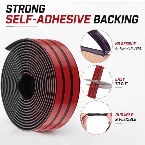 1/2 Inch Rubber Edge Trim 10ft Self-Adhesive U Channel Edge Strip - size: 10ft，1/2 Inch