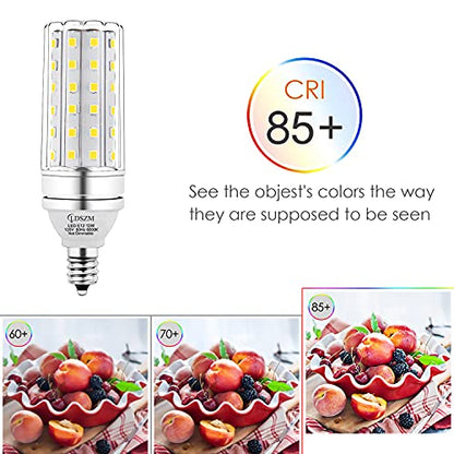 E12 LED Corn Light Bulbs, 12W Equivalent 100W, 1200 Lumen 6000K Cool Daylight White, Non-Dimmable Candelabra Base Chandelier Lights, Pack of 3 - color: E12-12w-6000k-3pcs