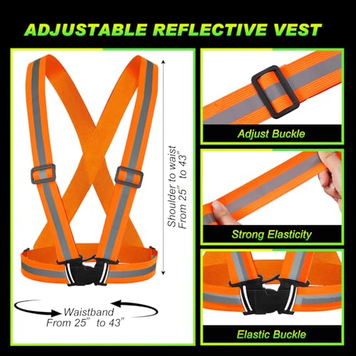 Hercicy Reflective Vest High Visibility Safety Vests Bulk - color: Green, Orange