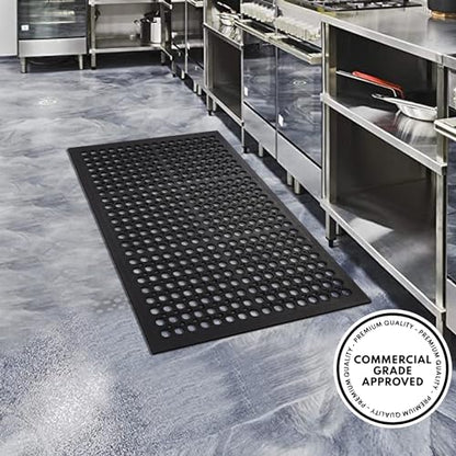 A1 Home Collections Anti Fatigue Mat, 0.6" Thick Heavy Duty Rubber Floor Mat with Drainage Holes - Non-Slip Kitchen, Bar & Restaurant Mat, 24x36 in - size: 36"L x 24"W x 0.6"Th