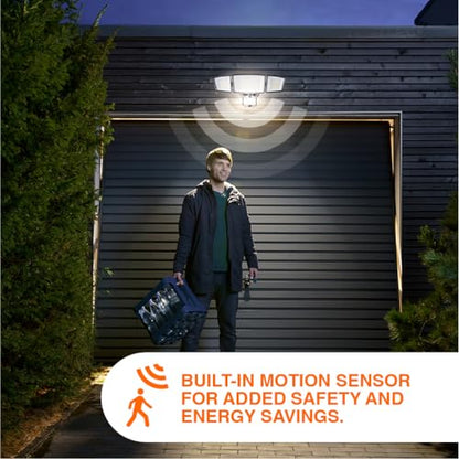 Sylvania 23W Security LED Light with Motion Sensor, Hardwired, 3500 LMS, Wet Rated, 5000K, Daylight - 1 Pack (66479) - color: Black, style: 23W Motion Sensor