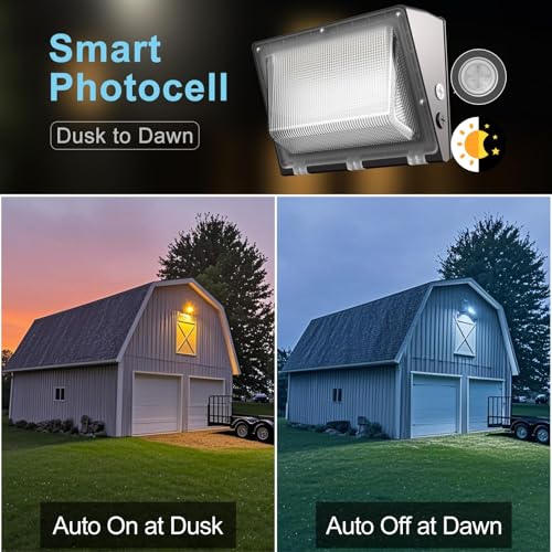 Lightdot 4 Pack 200W Wall Mount Wall Pack, 100-277V, 30000LM Dusk-to-Dawn, IP65 ETL, 60ft Coverage Area, Wall Pack LED Exterior Light for Parking Lots/Building Exteriors/Yard/Warehouse