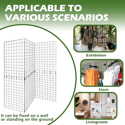 Grid Wall Panels 3 Pcs, Commercial Grade Gridwall Panels, Metal Grid Wall Panel Display Stand, You Can DIY 6 Pack 2'x3' or 3 Pack 2'x6' (Black) - color: Black