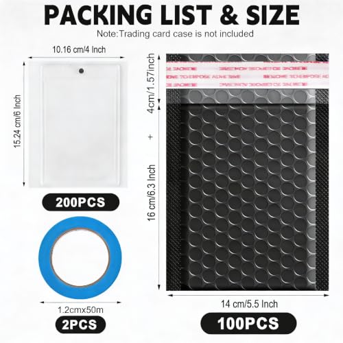 ANSSDO 302 Pcs Trading Cards Shipping Supplies Packaging Protector Kit - color: 4x6 Inches
