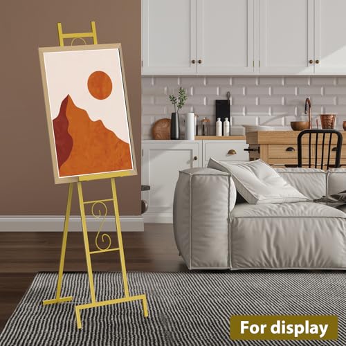 1 Pack Gold Easel Stand for Sign, Adjustable Wedding Sign Stand for Display - style: 1pack-Gold