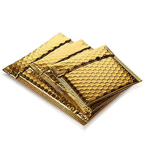 Outus 50 Pcs Bubble Mailers 3 Sizes, Bubble Shipping Envelopes, Gold - color: Gold