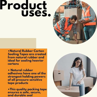 PSBM Natural Rubber Carton Sealing Tape, 2700 Rolls 1.75 Mil 1.88 Inch 110 Yards Per Roll, High Quality Adhesive Tapes for Packaging, Shipping & Moving in Extreme Temperatures - style: Full Pallet