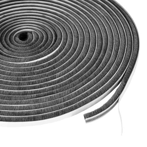 33FT Brush Weather Stripping for Sliding Window Door Frame Strong Adhesive Door Seal Strip Felt Weatherstripping Soundproofing Pile Weatherstrip Draft Stoppers0.35'' Wide x 0.59'' Thick, Grey - size: 0.35in x 0.59in x 33ft