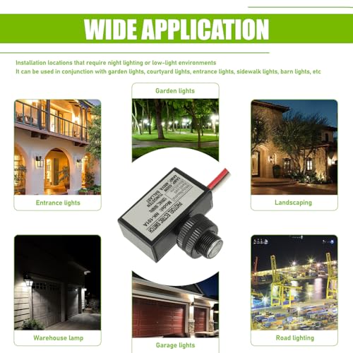 105V-130V AC Photocell Light Sensor Light Control Sensor Photoelectric Switch Dusk to Dawn Sensor with Automatic Illumination Detection Circuit for Outdoor Lighting Photoelectric Switch,2 Pack - size: 2 Pack