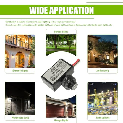 105V-130V AC Photocell Light Sensor Light Control Sensor Photoelectric Switch Dusk to Dawn Sensor with Automatic Illumination Detection Circuit for Outdoor Lighting Photoelectric Switch,2 Pack - size: 2 Pack