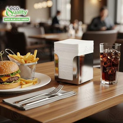 White Disposable Low Fold Dispenser Napkins 1 Ply, 3.5x5 Inch, 400 Pack