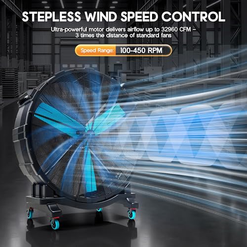 Albott 72 Inch Industrial Drum Fan, 1100W Plastic High Velocity Floor Fan - size: 72 Inch