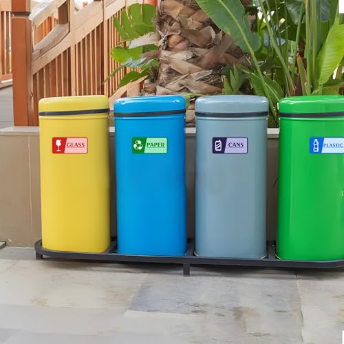4PCS Recycle Stickers for Trash Bins，Self-adhesive Waterproof and Fade Resistant Trash Recycle Stickers, Recycling Labels for Trash Can for Home, Office, Apartment, Hotel, School and Public Area - color: paper Recycle Stickers
