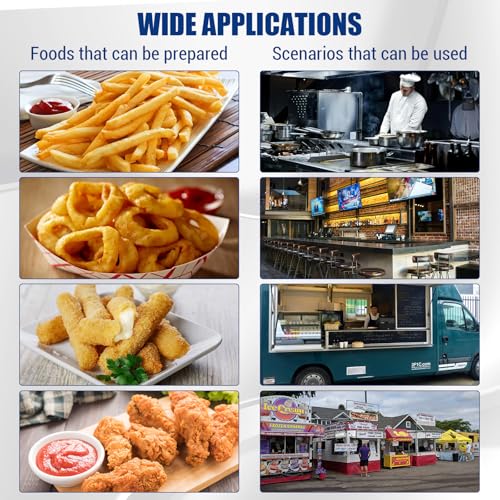 Commercial Deep Fryer with Basket, 12L Electricity Countertop Fryer Stainless Steel, 1800W Professional Food Fryer with Thermostat for Restaurant & Home, Large Capacity 12.7QT Oil Fryer, 120V - size: 8L double cylinder double screen