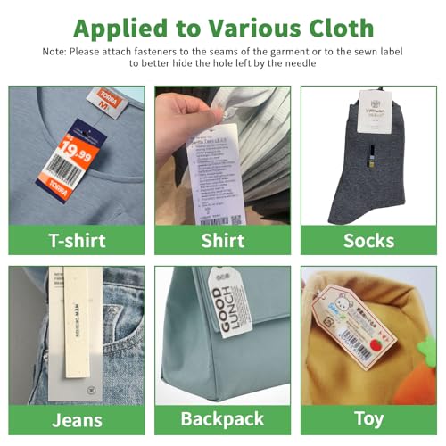 Standard Tagging Gun Price Garment Tag Attacher Gun for Clothing with 5 Needles and 1000 1.4inch Barbs Fasteners for Fine Tagging Applications Green - color: Green