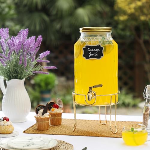 1.5 Gallon Drink Dispenser with Stand and Spigot for Parties - size: 1.5 Gallon With Stand Gold