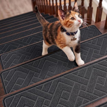 Non Slip Stair Treads for Wooden Steps, 15 Pack 8"x30", Dark Grey - color: Dark Grey, size: 8" x 30"