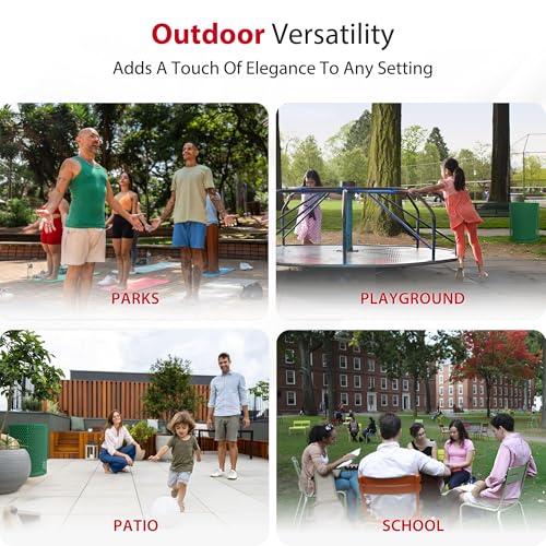 Leisure Craft 32 Gallon Commercial Outdoor Trash Can, Metal, Made in USA - color: Green