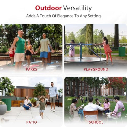 Leisure Craft 32 Gallon Commercial Outdoor Trash Can, Metal, Made in USA - color: Green