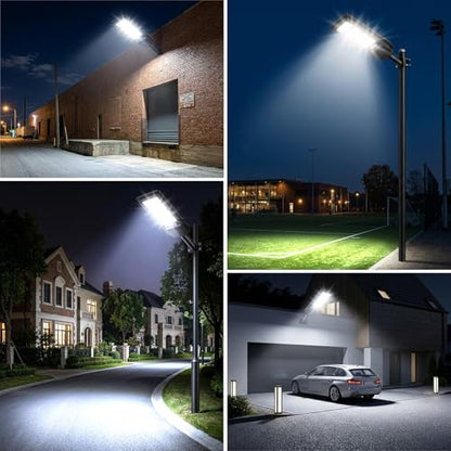 Solar Street Lights Outdoor Waterproof, 18000LM 6500K LED Solar Flood Lights with Motion Sensor, Dusk to Dawn Solar-Powered Light for Outside, Security Lights for Parking Lot Yard Driveway, 6-Pack - size: 6-Pack