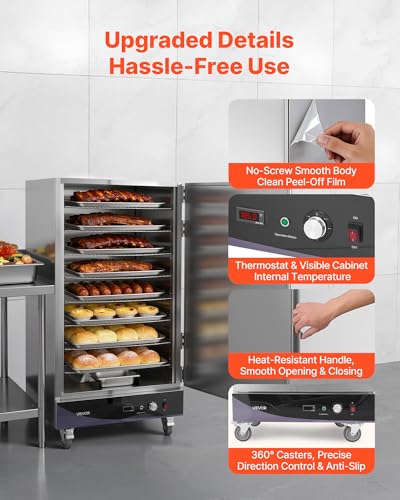 VEVOR Commercial Electric Food Warmer 8 Tier Stainless Steel Single-Door - size: 8 Tier