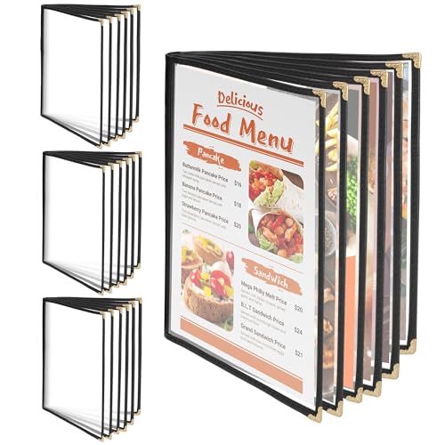 4 Pcs 8.5 X 11 Inch Restaurant Menu Covers, 6 Page 12 View