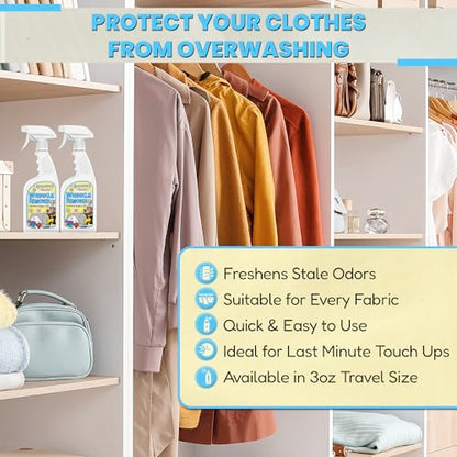 Grandma's Secret Wrinkle Remover - Wrinkle Release Spray, Odor Eliminator, and Fabric Refresher Spray - Chlorine and Bleach Free - 16 oz & 3 oz Travel Size Combo - size: Combo Pack, style: Wrinkle Remover