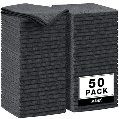 AIDEA Microfiber Cleaning Cloth Grey 50PK, Microfiber Towels 11.5×11.5" - color: Grey