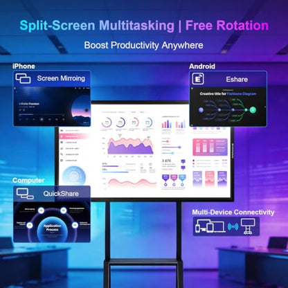 49" Smart Board 4K Android 12 8GB+64GB, for Office & Classroom - size: 49 Inch
