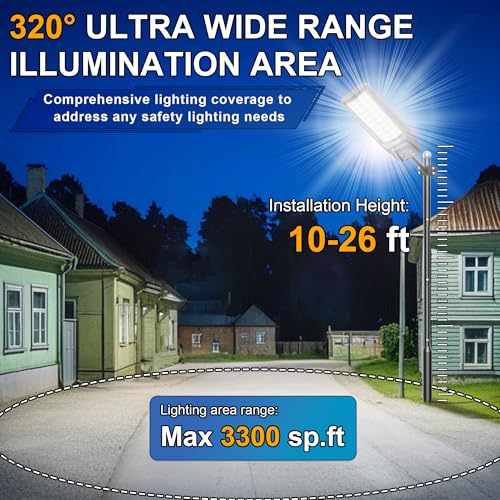 9500W Solar Street Light Outdoor Waterproof, 250000LM Large Commercial Light Solar Powered Dusk to Dawn LED Security Flood Lights with Remote/Motion Sensor, IP67 for Parking Lot/Garden/Yard - size: XXL--2Pack