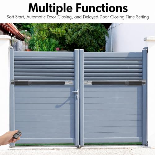 Automatic Gate Opener Kit, Dual Swing Gate Openers for Doors up to 650lb