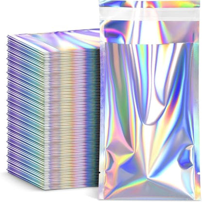 FUNFERY 5.5x7.9 in Holographic Mylar Poly Mailers Self Sealing Adhesive Bag - color: Holographic Self Adhesive-100P, size: 5.5x7.9 inch